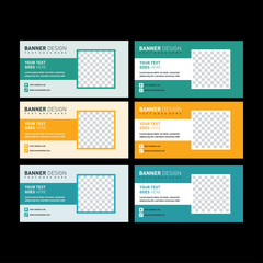 Banner design template. web banner. facebook cover. sale voucher. orange poster. green brochure. 