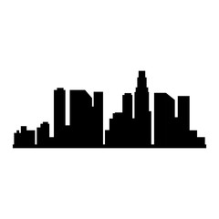 Naklejka premium cityscape buildings silhouette scene