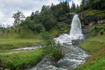 Fototapeta na wymiar Landscape of Norway, Steinsdalsfossen .