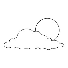 cloud with sun weather icon vector illustration design