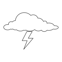 cloud with thunder weather icon vector illustration design