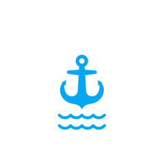 anchor icon on white, vector sign