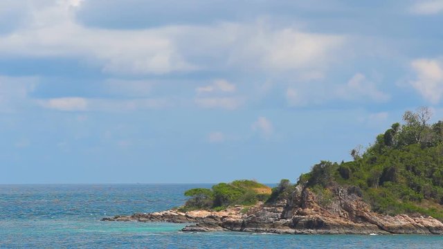 close up scene of beautiful deserted island in the tropical sea at summer time, high definition, Full HD, 1920x1080