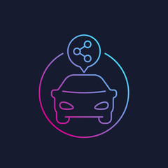 carsharing service, linear vector icon
