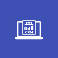 CRM system software vector icon