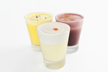 Variety of Pisco Sour, traditional Peruvian drink
