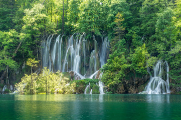 Waterfall in the Plitvice lakes national park