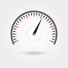 Speedometer icon. Meter and gauge logo. Vector illustration.