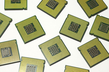CPU, Processor Chip Isolated on white background. 