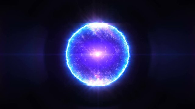 Abstract magic sphere with molecules of compounds looped