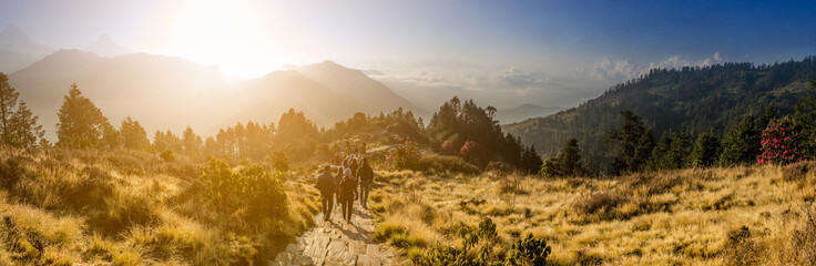 Nature landscape with Sunrise  effect . hope and freedom concept.