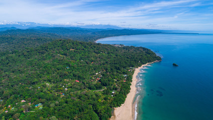 Fototapeta na wymiar Aerial Image in Costa Rica at the Caribbean in Puerto Viejo
