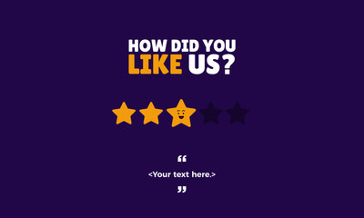 User rating concept. Review and rate us stars. Business concept for social media. vector illustration
