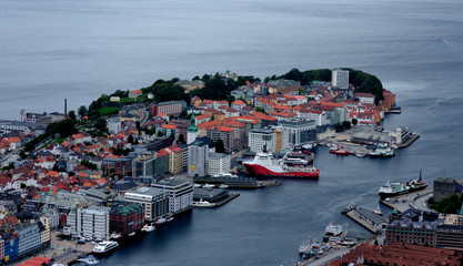 Fototapeta na wymiar Urban landscape in Norway, Bergen