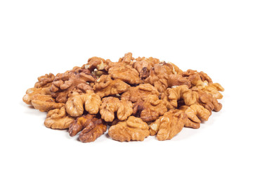 Walnut kernels isolated on the white background