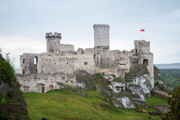 Fototapeta na wymiar Ogrodzieniec medieval castle ruins, Silesia, Poland.