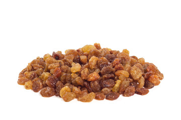 Heap of raisin isolated on the white background