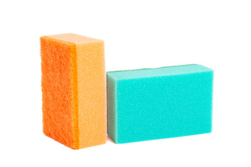 Two kitchen sponge isolated on the white background
