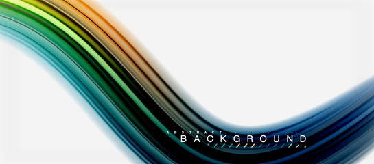 Rainbow fluid abstract swirl shape, twisted liquid colors design, colorful marble or plastic wavy texture background, multicolored template for business or technology presentation or web brochure