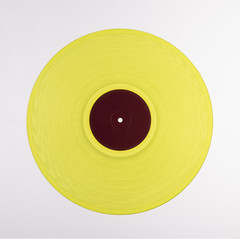 Color vinyl record isolated on white background