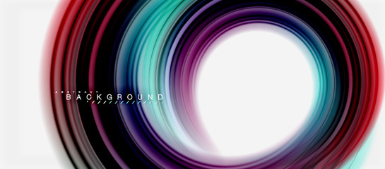 Rainbow fluid abstract swirl shape, twisted liquid colors design, colorful marble or plastic wavy texture background, multicolored template for business or technology presentation or web brochure