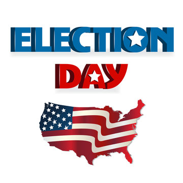 Election Day USA map icon logo vector