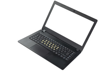 Tastatur mit Reisnägel mit weissem Bildschirm
