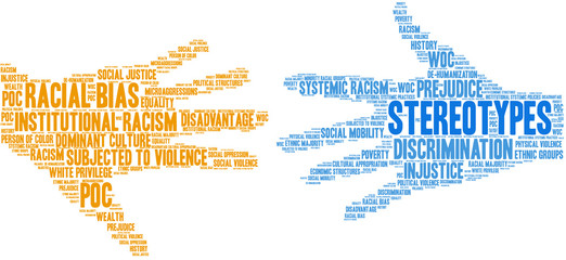 Stereotypes Word Cloud on a white background.  - obrazy, fototapety, plakaty