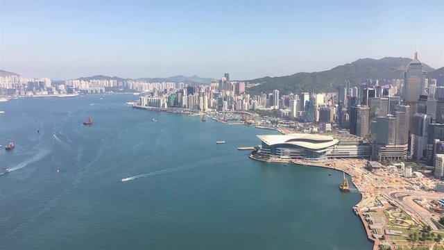 Hong Kong Skyline mit HKCEC - Timelapse 3