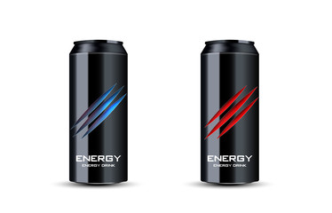 energy drink illustration 3d Advertising. Scratches on bank