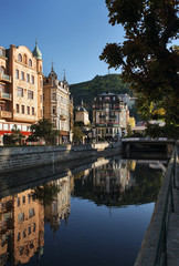 Stara Louka street in Karlovy Vary. Bohemia. Czech Republic