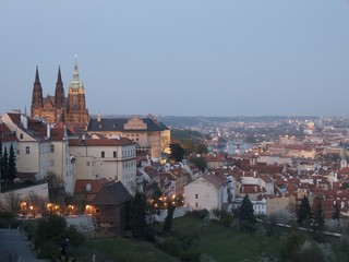 Naklejka na ściany i meble View of Prague Castle and Panorama of Prague, Czech Republic