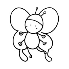 Fairy cartoon illustration isolated on white background for children color book