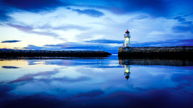 Small lighthouse in Trondheim. Norway