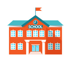 icon school. school building. vector illustration