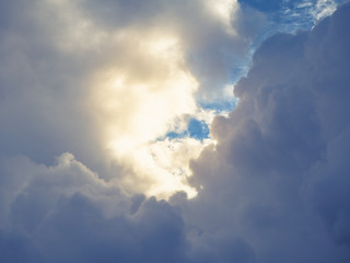 Colorful dramatic sky with cloud at sunset