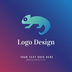 Chameleon logo design. Icon. App sign. Creative logo. 