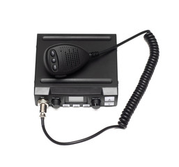 cb Radio transmitter isolated on white background.