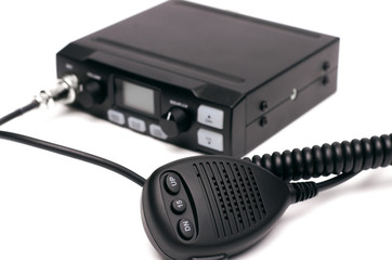 cb Radio transmitter isolated on white background.
