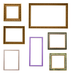 Set of photo image frames isolated on white background.