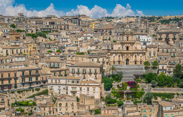 Panoramic view in Modica, province of Ragusa, Sicily.