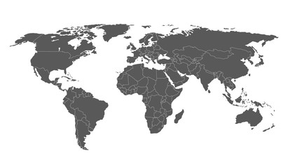 Fototapeta na wymiar Detailed world map. Vector illustration