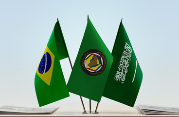 Flags of Brazil GCC and Saudi Arabia