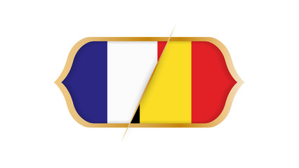 Soccer world championship France vs Belgium. Vector illustration.