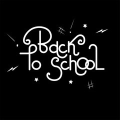 Back to school - isolated vector banners. Inscription with drawn background. Design element for  leaflets, cards, envelopes, covers, flyers, posters