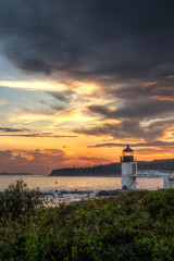 Fototapeta na wymiar Evening Sky Over Marshall Point Lighthouse