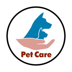 Logo care of animals, symbol of protection of vagrant animals.