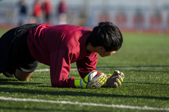 Portiere dopo aver effettuato una parata