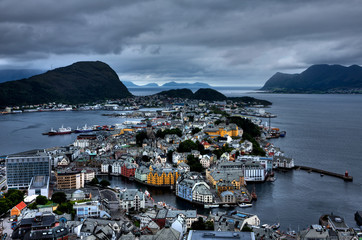 Urban landscape in Norway,Ålesund