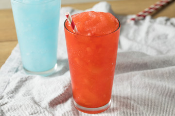 Frozen Red and Blue Slushies